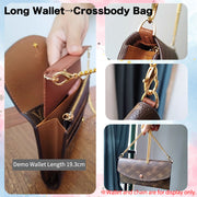 Nylon Wallet Insert + PU Chain Set Turn Your Long Wallet Into a Chic Shoulder Bag