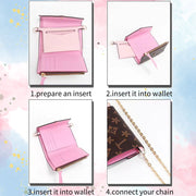 PU Wallet Insert and Gold Chain Set Turn Your Long Wallet Into a Chic Shoulder Bag