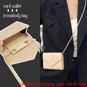 Turn Your Card Wallet Into a Chic Crossbody – Felt Wallet Insert + Gold Chain Set