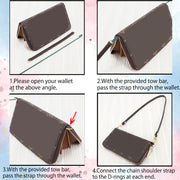 PU Wallet Insert + PU Chian Set Strap Turn Your Wallet Into a Chic Shoulder Bag