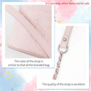 Silver Chain Strap with PU Leather - Pink - Replacement Shoulder Strap for Crossbody Bags