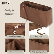 Purse Organizer Insert for Cluny Waterproof Nylon with Zipper