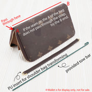 PU Wallet Insert + PU Chian Set Strap Turn Your Wallet Into a Chic Shoulder Bag