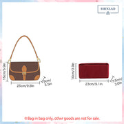 Suede Shoulder Bag Organizer Insert for Diane Shoulder Bag Organizer Inserts