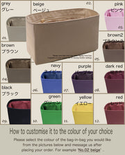 Purse Organizer Insert for LockMe Ever Waterproof Nylon with Zipper