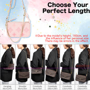 Adjustable Silver Chain Strap with PU Leather — Replacement Shoulder Strap for Handbags & Crossbody Bags