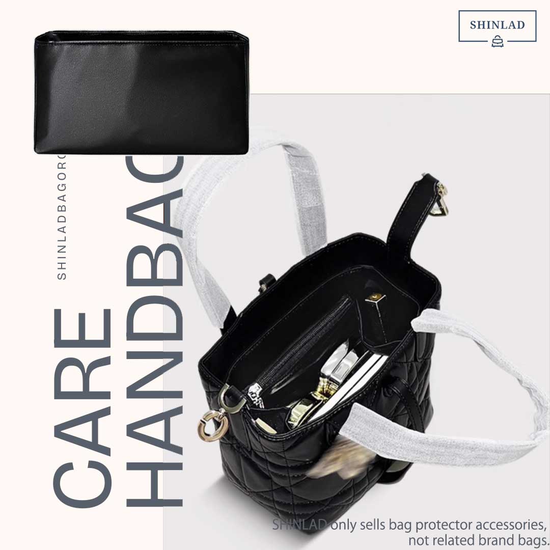 a black nylon bag organizer within the luxury bag
