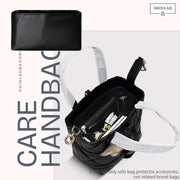 a black nylon bag organizer within the luxury bag