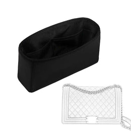 Purse Organizer Insert for Chanel Le Boy Silk Shoulder Bag Organizer with Zipper