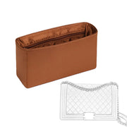 Purse Organizer Insert for Chanel Le Boy Silk Shoulder Bag Organizer with Zipper