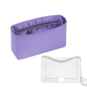 Purse Organizer Insert for Chanel Le Boy Silk Shoulder Bag Organizer with Zipper