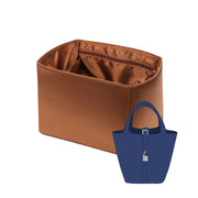 Purse Organizer Insert for Hermes Picotin Silk Handbag Organizer with Zipper