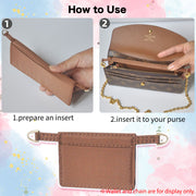 Nylon Wallet Insert + PU Chain Set Turn Your Long Wallet Into a Chic Shoulder Bag
