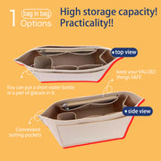 Purse Organizer Insert for Longchamp Tote Felt Handbag Organizer