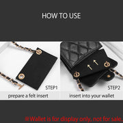 Turn Your Wallet Into a Chic Crossbody – Felt Insert + Gold Chain Set
