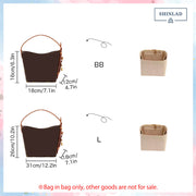 Suede Tote Bag Organizer Insert for All in BB Handbag Organizer Inserts