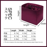 Purse Organizer Insert for Hermes Picotin Silk Handbag Organizer with Zipper