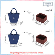 Suede Tote Bag Organizer Insert for Picotin Handbag Organizer Inserts