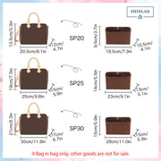 Suede Tote Bag Organizer Insert for Speedy Handbag Organizer Inserts