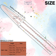 Silver Chain Strap with PU Leather - Pink - Replacement Shoulder Strap for Crossbody Bags