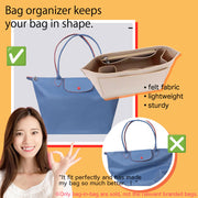 Purse Organizer Insert for Longchamp Tote Felt Handbag Organizer