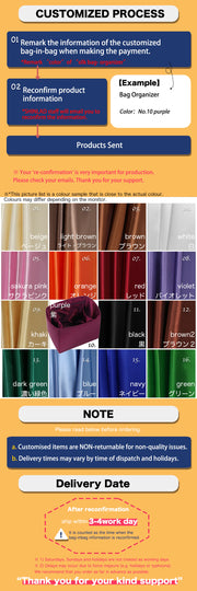 Purse Organizer Insert for Hermes Picotin Silk Handbag Organizer with Zipper